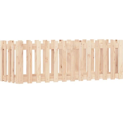 Image of vidaXL Garden Raised Bed with Fence Design 150x50x50 cm Solid Wood Pine