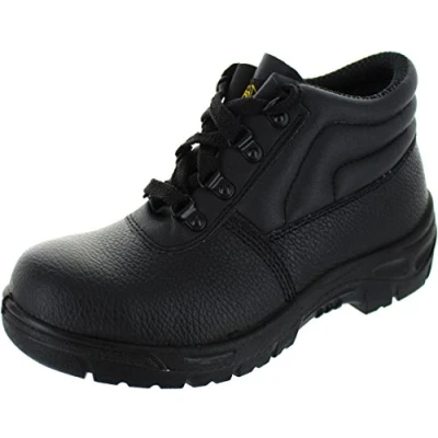 Image of Men&#039;s Leather Chukka Safety Boots Lightweight Steel Toe Cap Industrial and Construction Work Shoes UK Sizes 3 14 (BLACK GC2 P, uk_footwear_size_system, adult, men, numeric, medium, numeric_13)