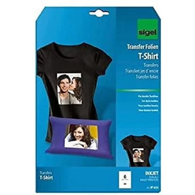 Image of SIGEL IP653 Inkjet T Shirt Transfer for Dark Textiles, A4, 6 sheets