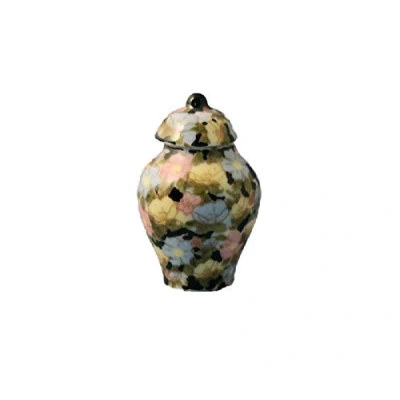 Image of Melody Jane Dolls House Floral Ginger Jar Vase Miniature Living Room 1:12 Ornament Accessory