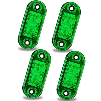 Image of Biqing LED Side Marker Lights,2 Position Lamps Green Assembly 12V/24V Waterproof for Car Truck Van Trailers Lorry Bus 4Pcs