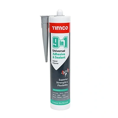 Image of TIMCO 9 In 1 Universal Adhesive &amp; Sealant Grey 290ml