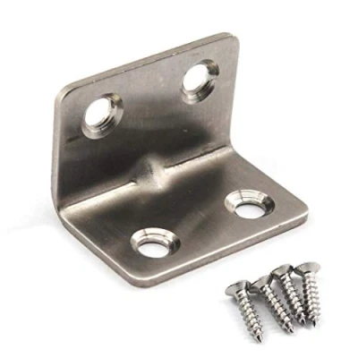 Image of (10 Pieces) Angle Connector Corner Brackets Stainless Steel L Shape Brace for Wood Shelving 38x25x25mm