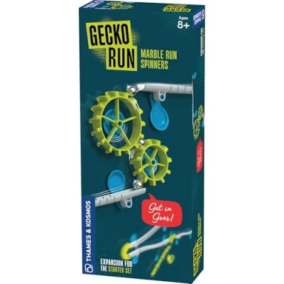 Image of Gecko Run Marble Spinners Expansion Pack by Thames &amp; Kosmos Extra Stunt for Vertical Starter Set; Fast, No Mess Setup with Residue Free Nano Adhesive Pads Hours of Creative Play