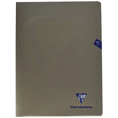 Image of Clairefontaine 363362C A Grey Mimesys Stapled Notebook 24x32 cm 96 Small Square Pages 90 g White Paper Polypro Cover