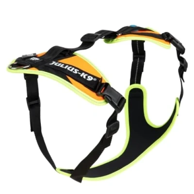 Image of Julius K9 Mantrailing Harness, Size: S, UV Orange with neon edge