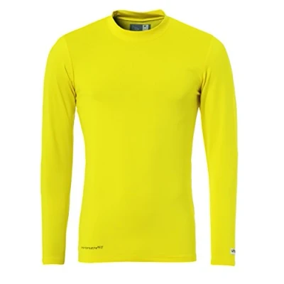 Image of Uhlsport Men Distinction Colours Base Layer Shirt Lemon Yellow, 3X Large