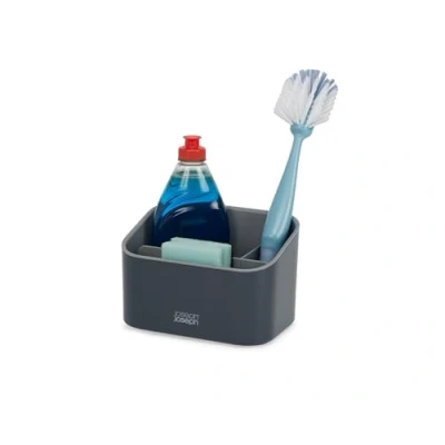 Image of Joseph SinkStore Tiered Sink Tidy Caddy, Kitchen Organiser, non slip, Plastic, Anthracite