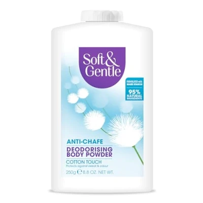 Image of Soft and Gentle Fresh Cotton Talc Free Body Powder 250g, Deodorising Personal Hygiene Against Moisture, Friction Odour, Prevent Smudging After Self Tanning Facial Makeup