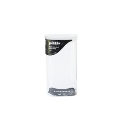 Image of Pebbly Square 1400ml Glass Food Container With Lid