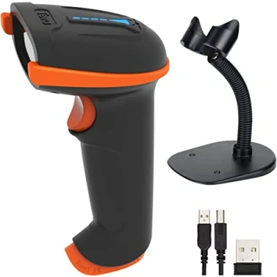 Image of Tera 1D 2D QR wireless Barcode Scanner 2.4GHz &amp; USB 2.0 Wired Bar Code Cordless CMOS Image Reader for Mobile Payment Computer Screen with Stand, D5100 Z