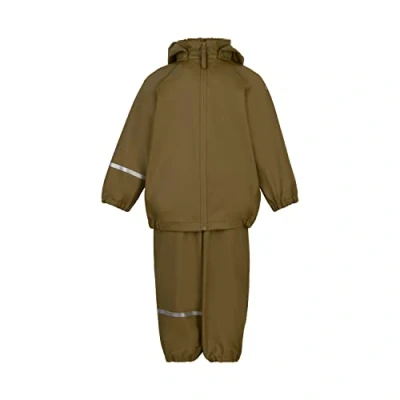 Image of CeLaVi Unisex Kinder PU Recycled rain Set Jacket, Nutria, 110