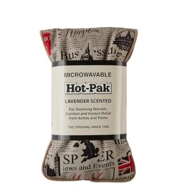 Image of Warmies Hot Pak Best of British Microwavable Weighted Headpack with French Lavender Scent. or Cold for Cool Relaxation and Warm Relief
