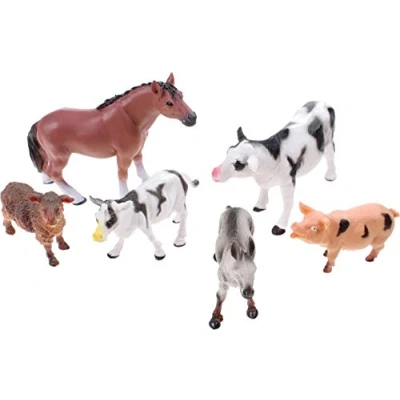 Image of UMKYTOYS 6 Large Farm Animals For Kids Toddlers Farmyard Toys