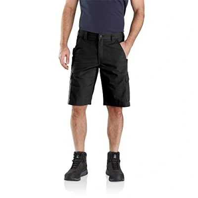 Image of Carhartt Men&#039;s Rugged Flex™ Relaxed Fit Ripstop Cargo Work Short, Black, W30