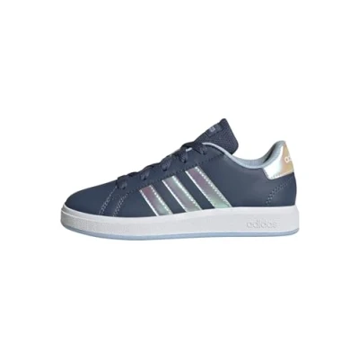 Image of adidas Grand Court Lifestyle Lace Tennis Shoes, Preloved Ink/Cloud White/Clear Sky, 13 UK Child