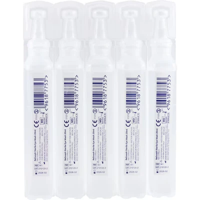 Image of Reliance Medical Reliwash Sterile Saline Eye Wash Solution Pods 1 x 25 20ml First Aid Eyewash Drops Contains Sodium Chloride