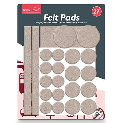 Image of 27pk Beige Furniture Pads Floor Protectors for Chairs Felt Feet Chair Leg Legs to Protect Floor,