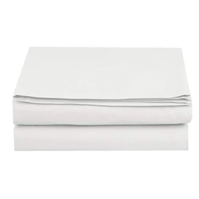 Image of Elegant Comfort Premium Hotel Quality 1 Piece Flat Sheet, Luxury and Softest 1500 Thread Count Egyptian Bedding Wrinkle Free, Stain Resistant, Queen, White