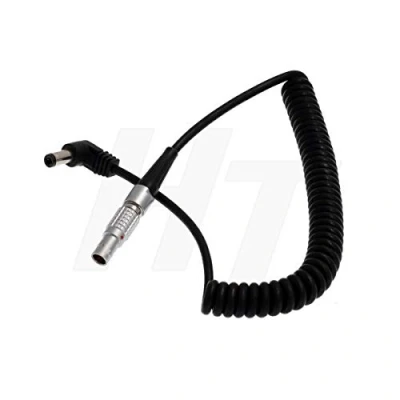Image of 12V DC Barrel to 0B FGG 2 Pin Coiled Power Cable for Teradek Bond, Preston, Monitor, Z Cam E2 S6 Camera