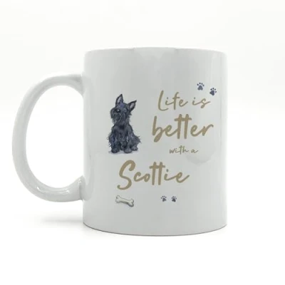 Image of Image Industry Life is Better Scottie Ceramic Mug Dog Lovers Coffee