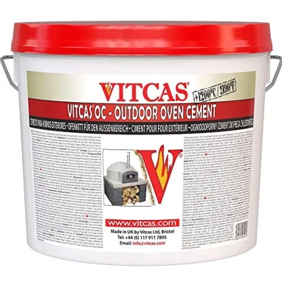 Image of VITCAS 10kg OC Outdoor Oven Cement High Temperature Heat Resistant Fireproof Mortar for Wood Fired Pizza Ovens, Chimneys, and Barbecue Pits