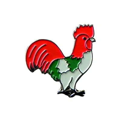 Image of Metal Enamel Pin Badge Brooch Bird Little Red Rooster