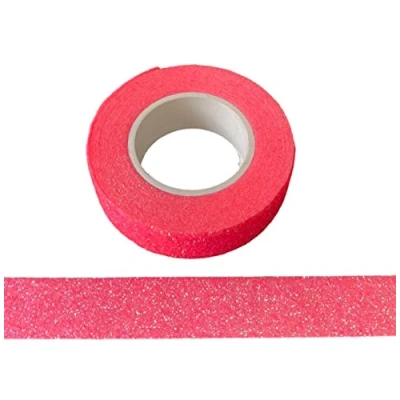 Image of Syntego Glitter Washi Tape Decorative Craft Self Adhesive Stick On Sticky Trim (Shocking Pink)
