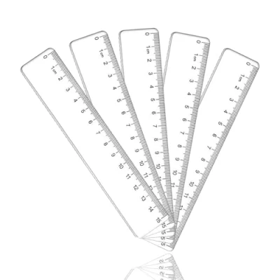 Image of 5 Pack Ruler 15cm,Plastic 15cm Rulers,Clear Small Ruler,Rulers for School Learning Tools,Measuring Tool,Suitable Students,Teachers,Engineers School,Office,Teaching,Drawing,Measuring.