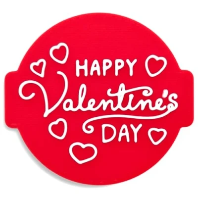 Image of Happy Valentines Day Embosser Stamp for Fondant, Icing, Cupcake, Cake, Biscuits, Decoration