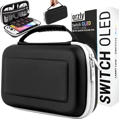 Image of Orzly Travel Case for Nintendo Switch Oled model and standard console with accessories Games storage compartment Easy Clean Gift Boxed Edition