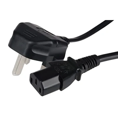 Image of Maplin Power Lead IEC C13 Female Plug to UK 3 Pin Mains 13 Amp Fuse, 1m Cable