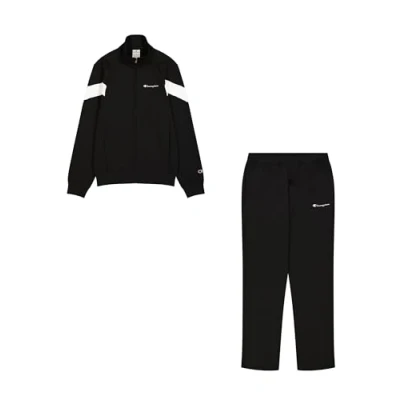 Image of Champion Icons FULL ZIP Sweatsuit Colorblock SET Tracksuit, Men&#039;s, Size: Medium, Black
