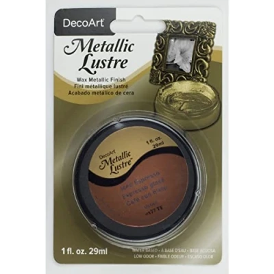 Image of DecoArt Metallic Lustre Wax Finish 1oz Iced Espresso, 2.54 x 10.16 15.24 cm
