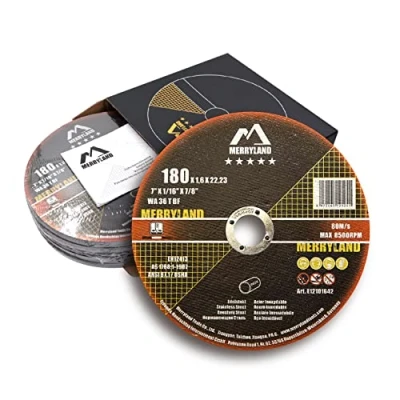 Image of Merryland Cutting Disc 180 Metal for Angle Grinder, X 1.6 22.23 mm Wheel 25 Pieces, INOX Stainless Steel Iron 7 inch Type 41, Expert Line E12101642