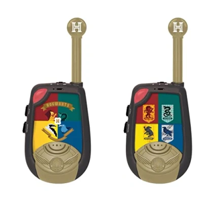 Image of Lexibook, Harry Potter, Digital Walkie Talkies, 2 km Transmission Range, Morse Light Function, Belt Clip for Transport, Channels, Battery operated, Black/Gold, TW25HP