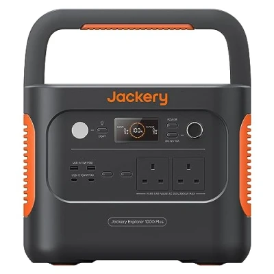 Image of Jackery Explorer 1000 Plus portable power station, 1264Wh LiFePO4 Battery with 2x 2000W AC Outlets, Expandable to 5kWh for holiday RV Camping Emergency