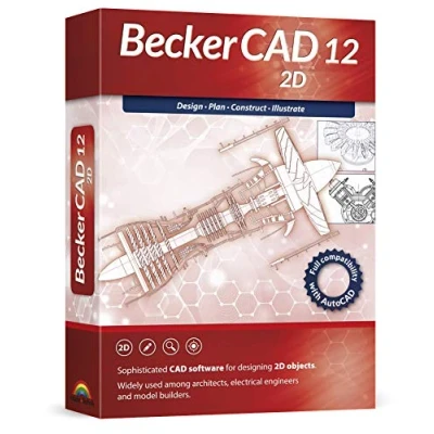 Image of Becker CAD 12 2D professional software for design and modelling 3 PCs 100% compatible with AutoCAD Windows 11, 10, 8.1, 7