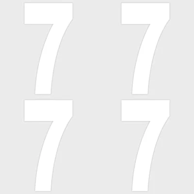 Image of bin Numbers for Wheelie Bins (Pack of 4 Stickers) Choice 0 9 White Self Adhesive Vinyl Numbers, 17.3cm Long Stickers waste bin, garbage (No.7)