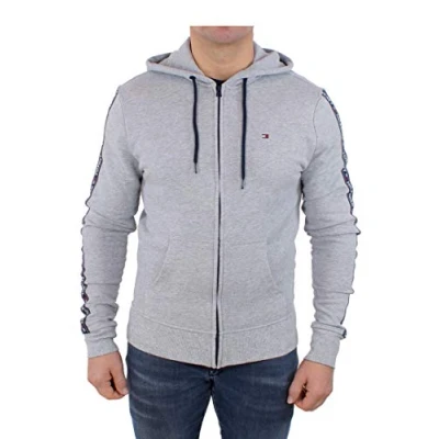 Image of Tommy Hilfiger Men&#039;s Hoody Ls Hwk Um0um00708 Sweatshirt, Grey (Grey Heather), S