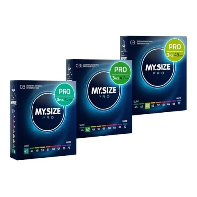 Image of MY.SIZE PRO Condom Size 0,1,2 45,47,49 mm, 3x3 Condoms Perfect fit and a Suitable for Everybody
