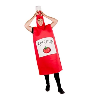 Image of Fun Shack Ketchup Fancy Dress Adult, Tomato Costume Bottle One Size