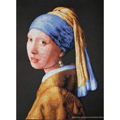 Image of Luca S Lady with Pearl Earing Counted Cross Stitch Kit
