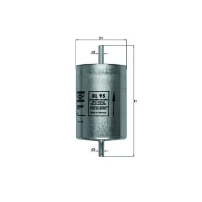 Image of 7700820376, 7700843833 Fuel Filter MAHLE ORIGINAL KL 95 In Line 8mm 8,0mm