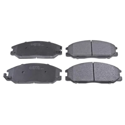 Image of 48130090A1, 48130090A2, 48130091A0, 5810126A20, 5810126A30 Brake pad set BLUE PRINT ADG04239 Front Axle with acoustic wear warning HYUNDAI: Santa Fe I