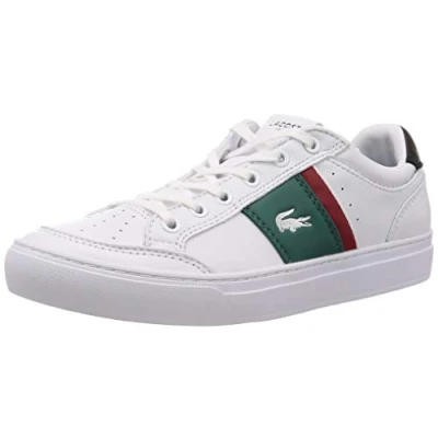Image of Lacoste Courtline 120 2 Mens White Trainers Leather (archived) Size UK 8.5