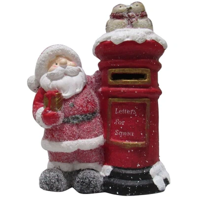Image of Secure Fix Direct Santa Letter Box Christmas Figurine (Traditional Xmas Festive Postbox Decoration Mail)
