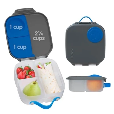 Image of b.box Mini Lunchbox Bento Box with 3 Compartments (2 Leakproof) Ideal for Toddlers, Kids Lunch &amp; Snacks Fits Whole Piece of Fruit BPA Free