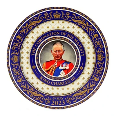 Image of King Charles III Coronation 3D Wood Fridge Magnet Commemorative Memorabilia Souvenirs Gift Home Deco (By LILAJ)