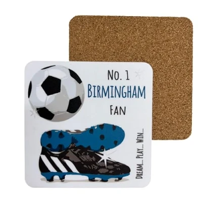 Image of Birmingham City FC Football Club Fan COASTER DRINK MAT by WHITE COTTON CARDS (C FN91)